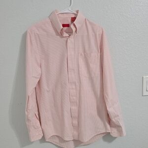 Men's Pink IZOD Checkered Shirt Size S